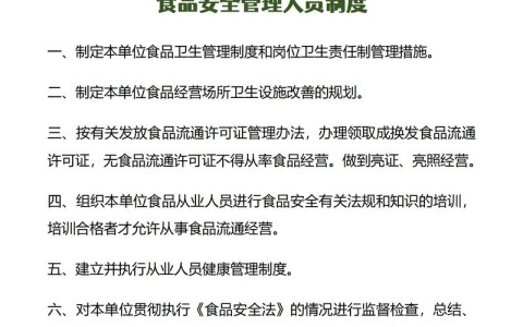 食品安全（食品安全管理制度最新版可打印）