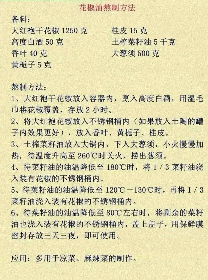 花椒油的做法（用花椒面做花椒油的做法）