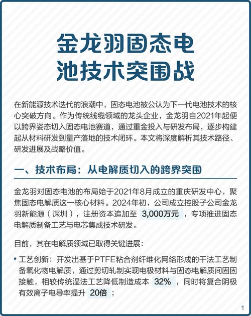 金龙羽:公司2021年投资新能源固态电池项目,目前中试进展顺利,部分固液电池产品经专业检测合格